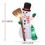 Balai gonflable de Noël en forme de bonhomme de neige illuminé 6,2 pi, 3 lumières à DEL intégrées, polyester résistant aux intempéries, avec 4 piquets et 2 cordes de sécurité pour la cour / jardin / intérieur