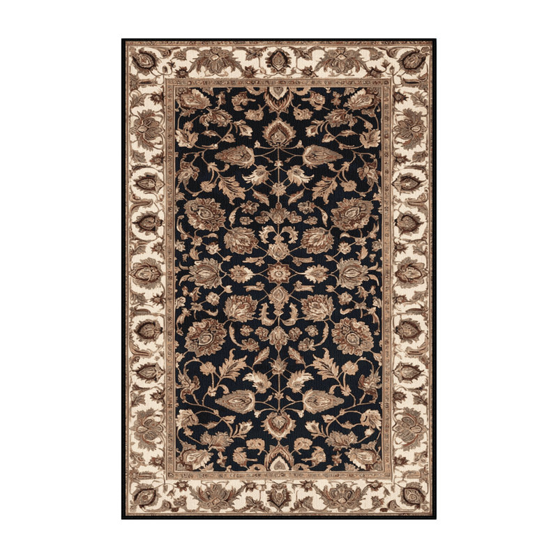 Machine Washable Persian Brown Area Rug, Rectangle 7' x 10'