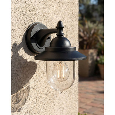 Black 24cm H Outdoor Barn Light