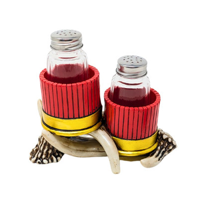 Ensemble de salière et poivrière en verre avec base en bois de résine