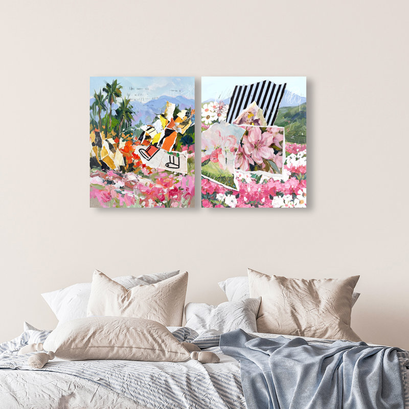 Tropic Bloom Set Landscape & Nature Canvas Print by Oliver Gal, Black Frame, 16 x 20, Gallery Wrapped, 24"H x 30"W