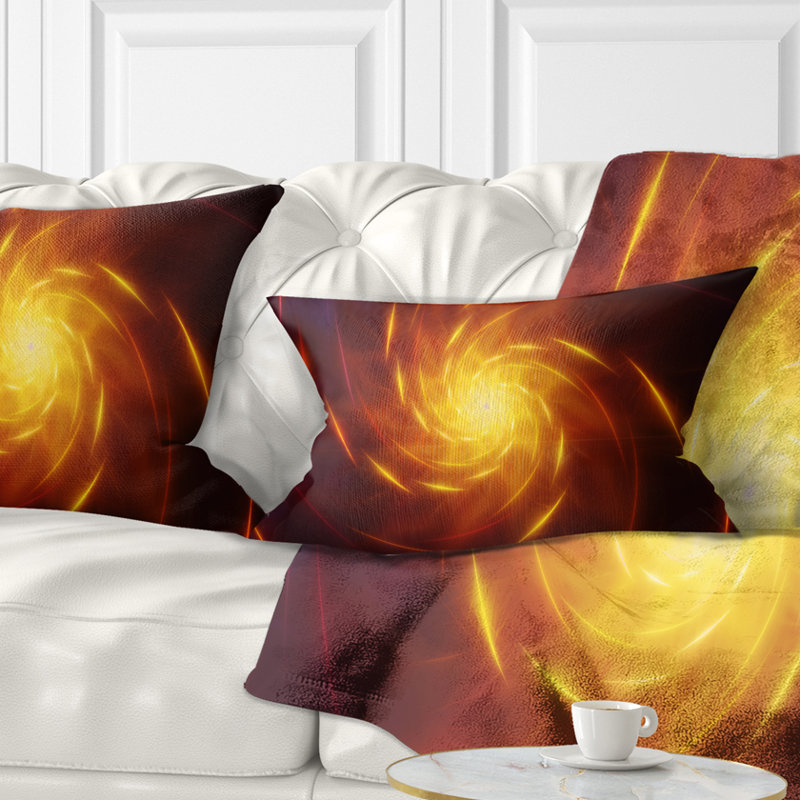 Coussin lombaire abstrait, Jaune