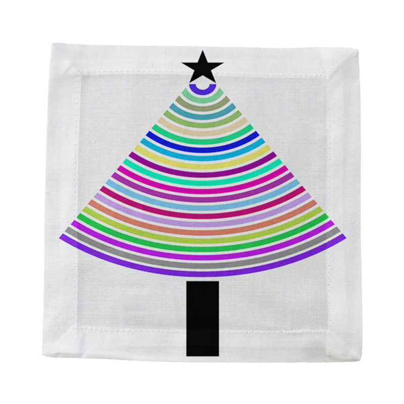 Christmas Tree Brights Cotton Sateen Cocktail Napkins