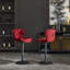 Ensemble de 2 tabourets de bar avec repose-pieds thermolaqué et base pivotante en velours à hauteur réglable et tabouret de bar simple-419608919
