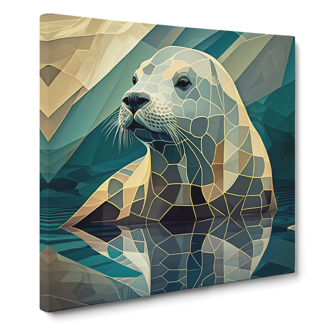 Seal Cubism - Wrapped Canvas - Framed Print