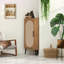 Armoire d'angle, porte en rotin, tables d'angle autoportantes pour petits espaces, support d'angle pour salon, cuisine, salle de bain, chambre à coucher-245865542