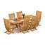 7 Pcs Grade-A Teak Wood Dining Set: 94" Double Extension Oval Table And 6 Warwick Reclining Arm Chairs #11Wa2206-646990973