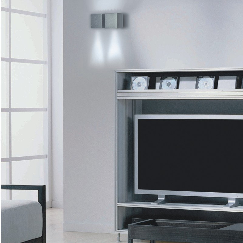 Dau 2-Light Flush Mount, Brushed Aluminum