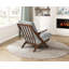 Chaise d'appoint Mid-Century de style moderne avec structure en bois d'hévéa massif et coussin d'assise confortable en chenille rembourrée-1736608944-1736608947