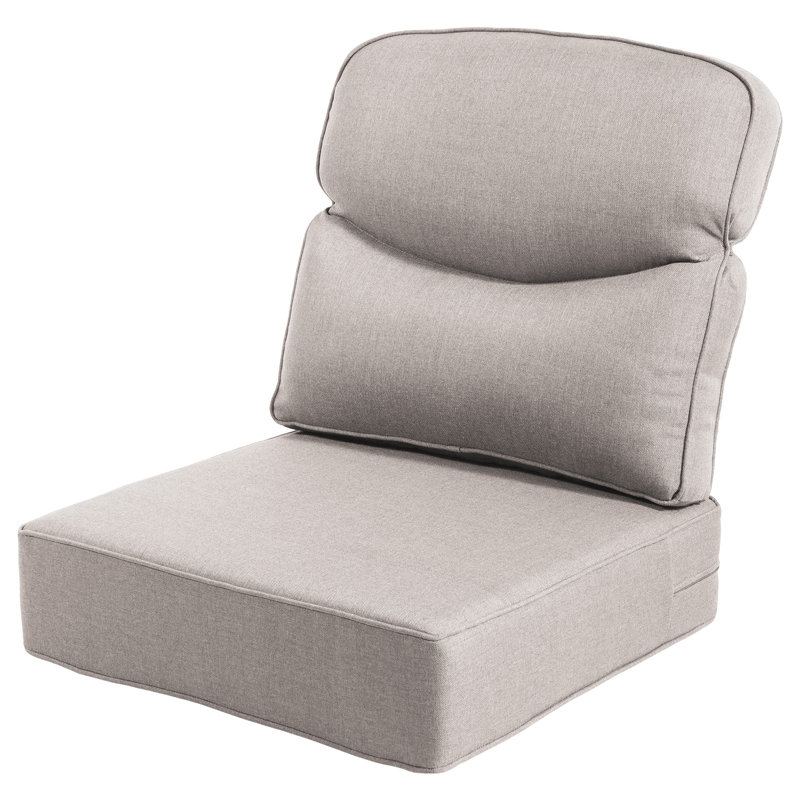 Coussins de siège Allo Luxury Smile 24 x 24 x 6, coussin de siège profond en oléfine résistant à l'eau, Un ensemble, Beige