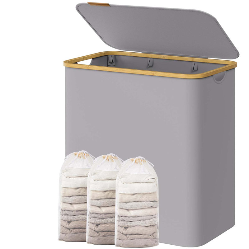 Bhargava Laundry Hamper with Handles, Grey, 70 x 60 x 38