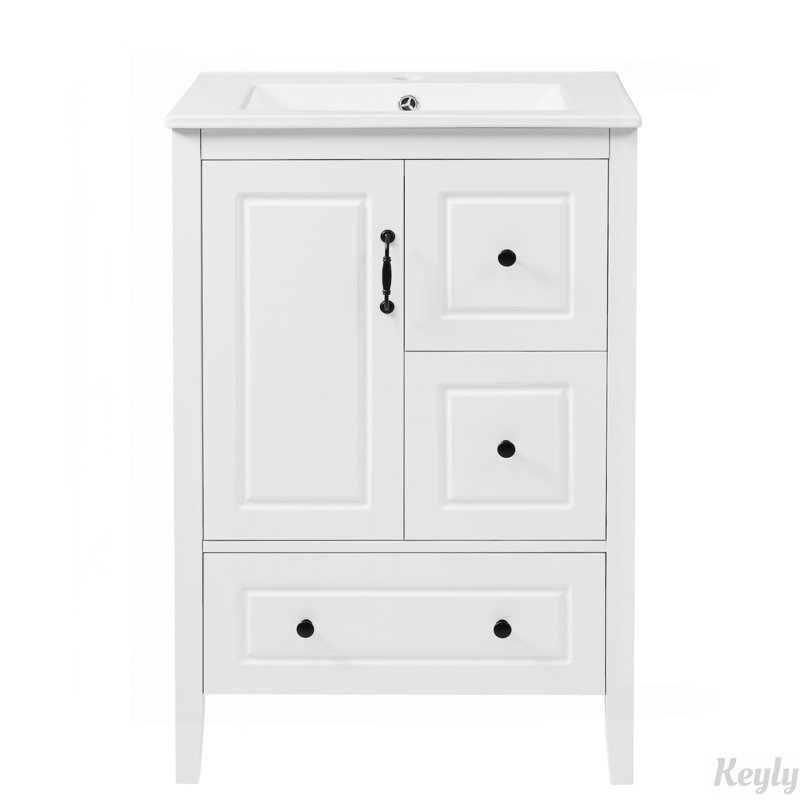 Meuble-lavabo 24 po avec lavabo, Blanc