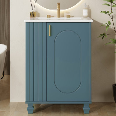 Ensemble de meuble-lavabo simple 24 po avec lavabo ceremique