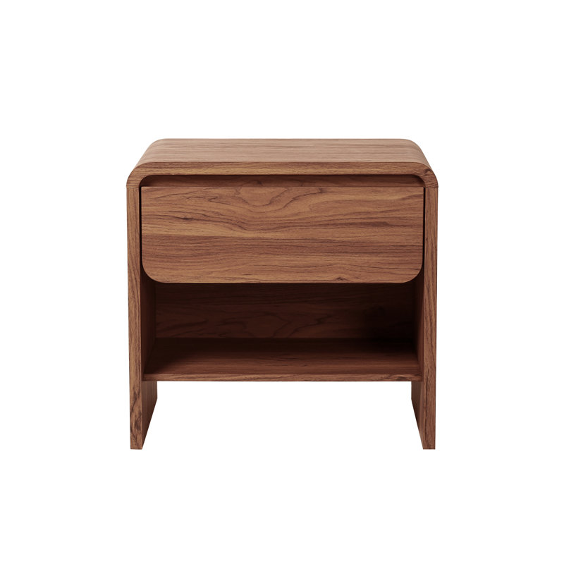 Rickie 1-Drawer End Table with Storage, Walnut
