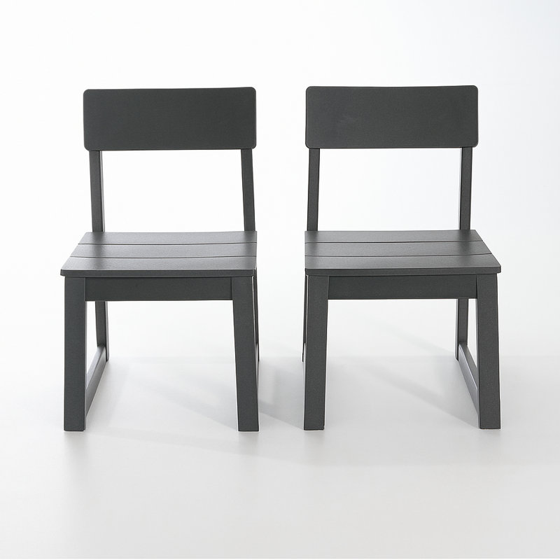 HDPE Modernist Design Outdoor Garden Chair Set, Gray