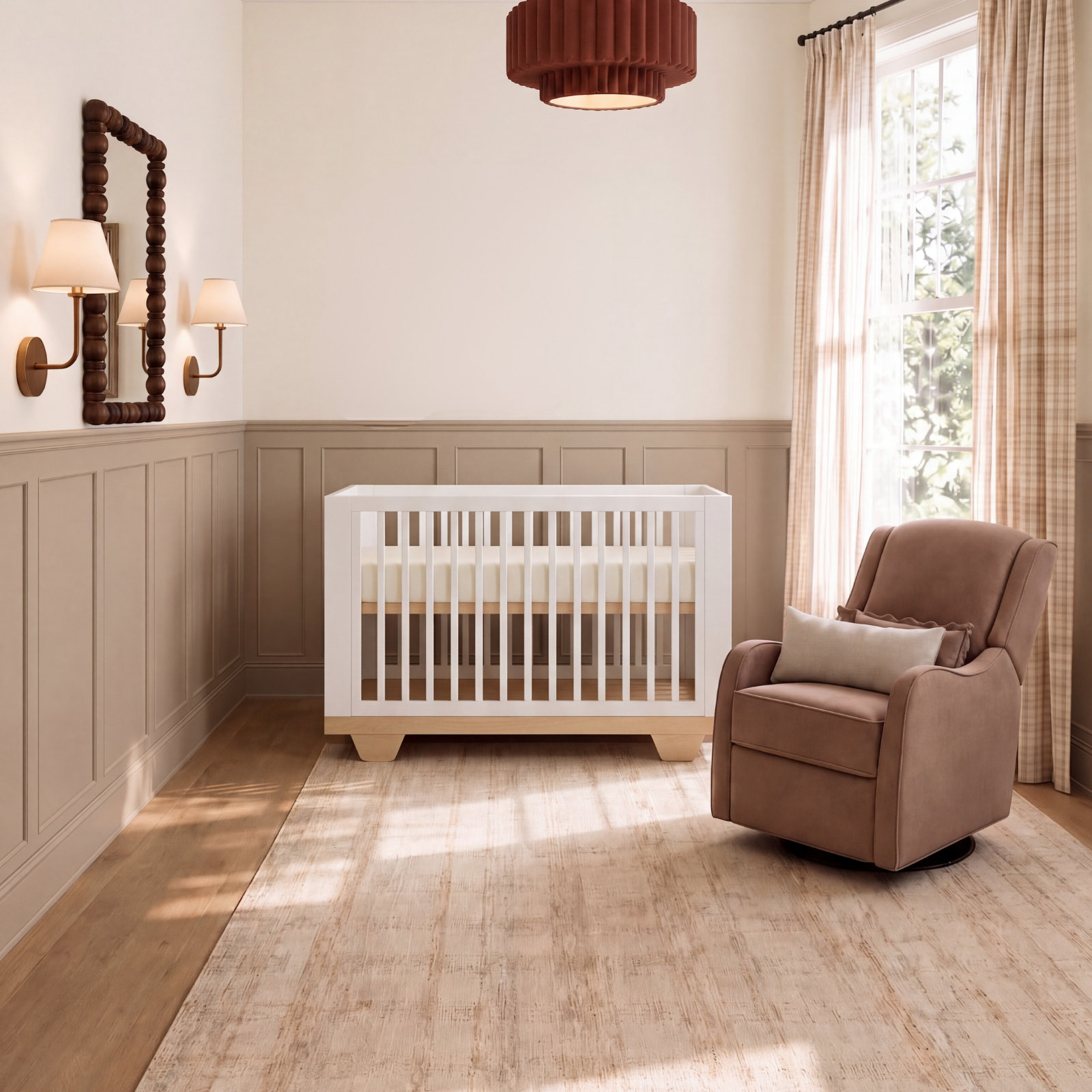 8-in-1 Convertible Crib, White/Natural