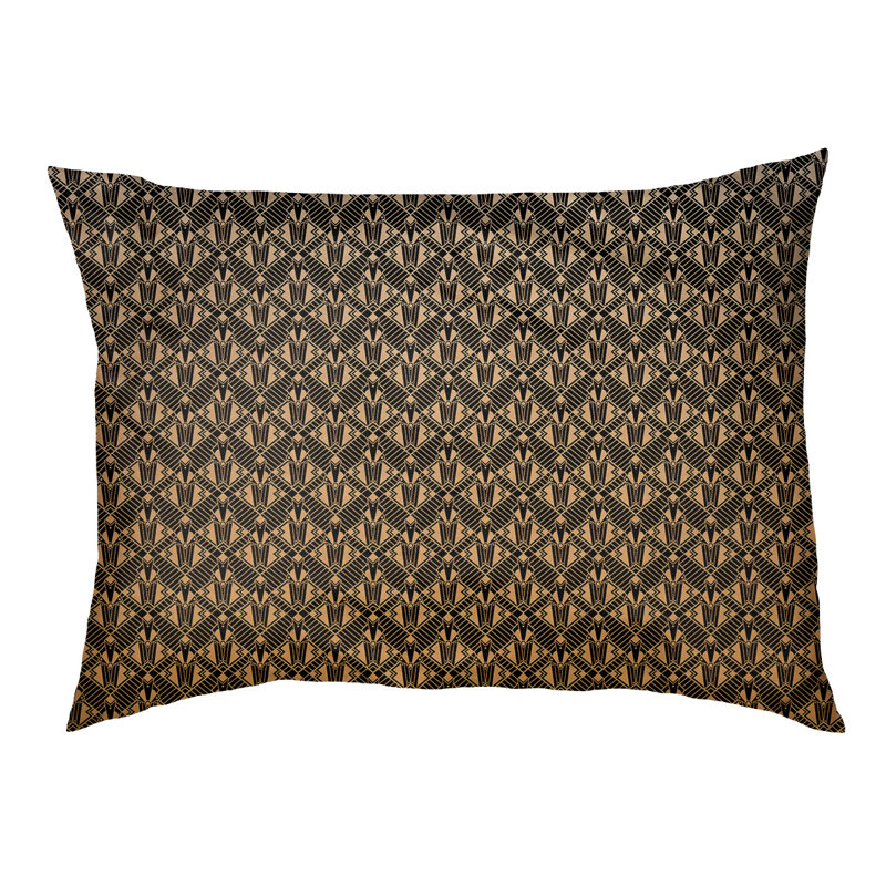 Coussin stylisé dégradé art déco Byrge, l 42,5 po x L 32,5 po, Or