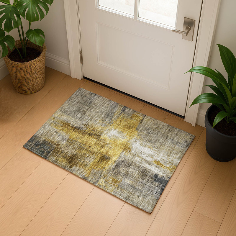 Premium Machine Washable Bucz AMF1759 Modern Rug, Rectangle 1'8" x 2'6"