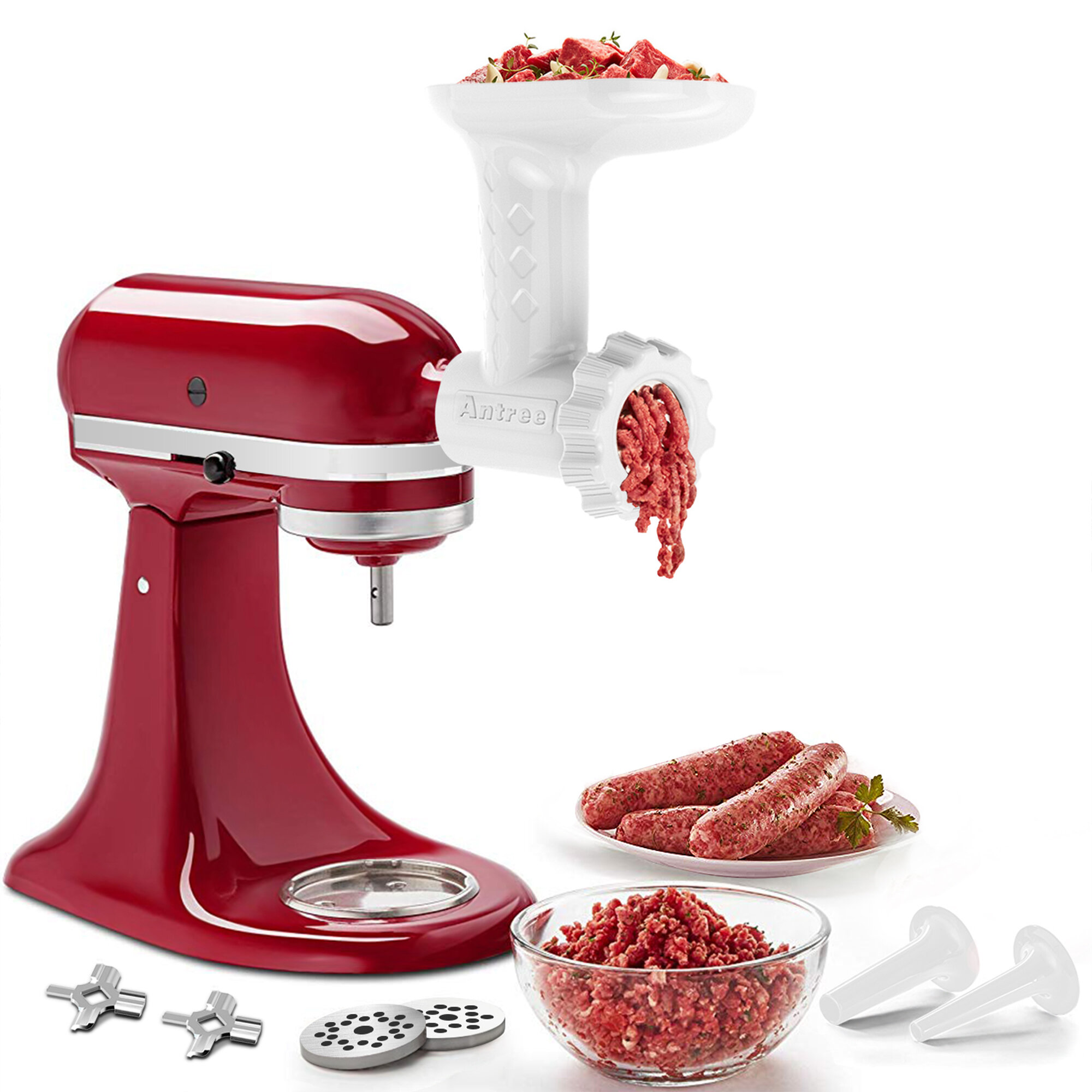 Antree Food Meat Grinder Attachment 4 Speed qt. Hand Mixer Antree