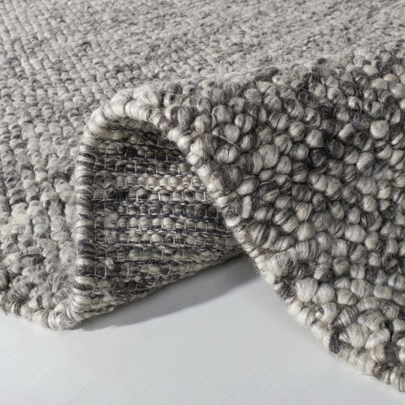 Carisbrooke Lauren Ralph Lauren Hand Woven Wool/Cotton Solid Color Rug in Dark Gray, Rectangle 5' x 8'