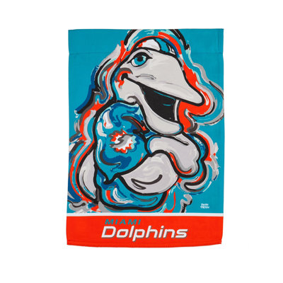 Drapeau de jardin en polyester 18 x 13 po Miami Dolphins