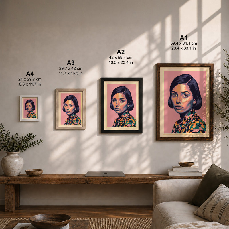 Modern Portrait Pop Art - Print, Unframed, A4 - 29.7 x 21.0 cm