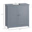 Armoire de salle de bain sous le lavabo avec 2 portes et tablette, meuble-lavabo à piédestal, gris