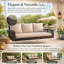 Patio Pe Wicker Swing, banc de balancelle avec 2 cordes suspendues-696460306-696460301