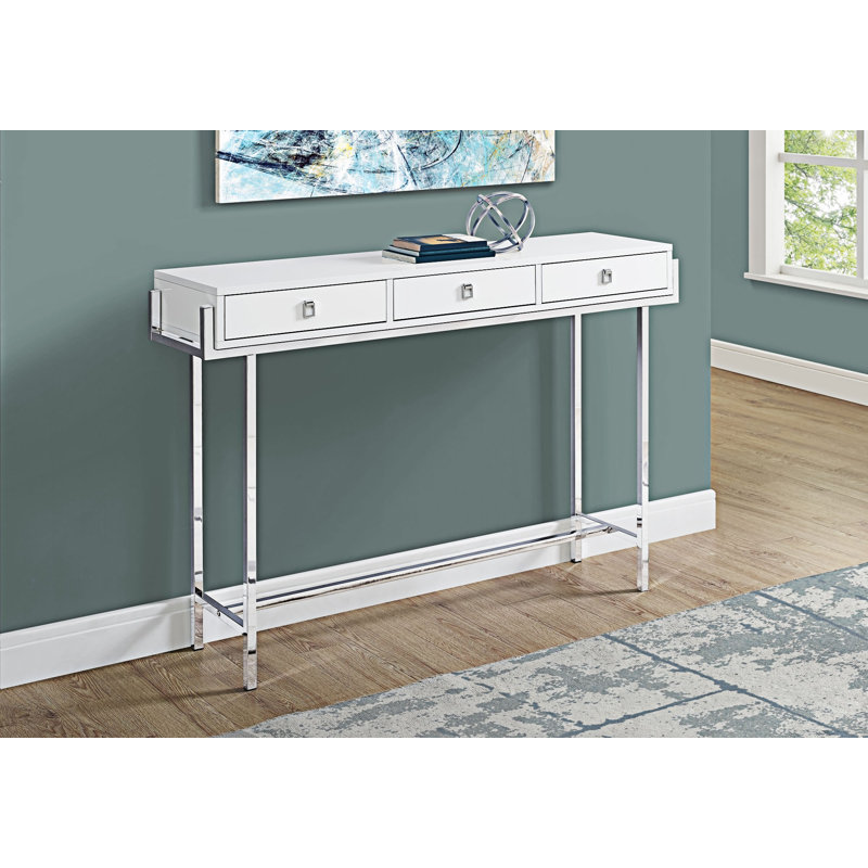 Console avec tiroirs de rangement, Blanc