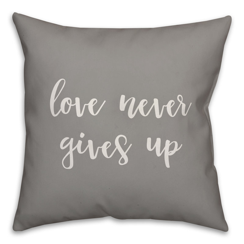  Coussin Love Love Gives Up, Gris, Coussin et housse de coussin