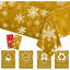 2 Pack Plastic Tablecloths, 137*274cm Gold & Red Snowflower Xmas Table Covers for Large Christmas Party, Winter Holiday, Table Décor
