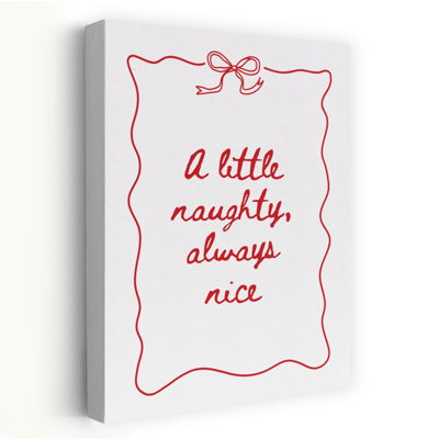 Naughty Nice Festive Quote Playful Abstract Contemporary Wall Art Print