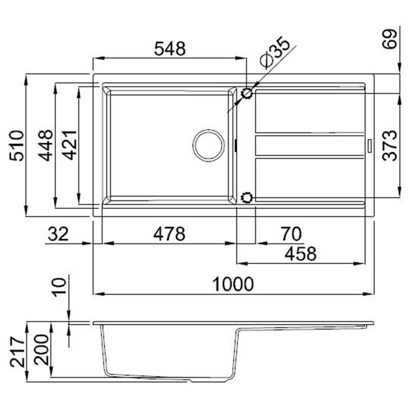 Best 100cm x 51cm Kitchen Sink, Titanium