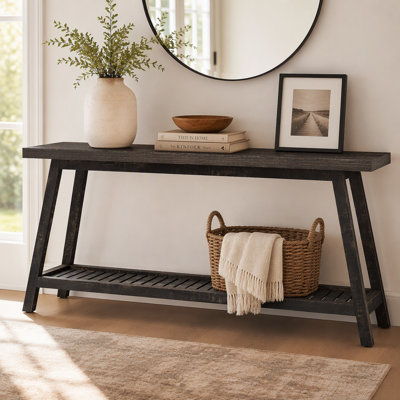 Farmhouse Console Table, 70.9" Entryway Table 2-Tier Sofa Table