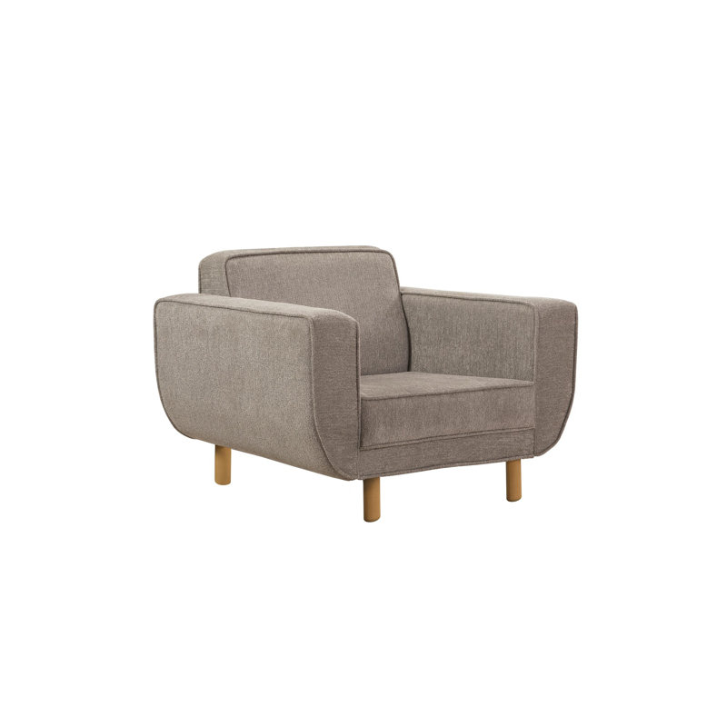 Fauteuil à oreilles, Naturel, Mélange de polyester gris