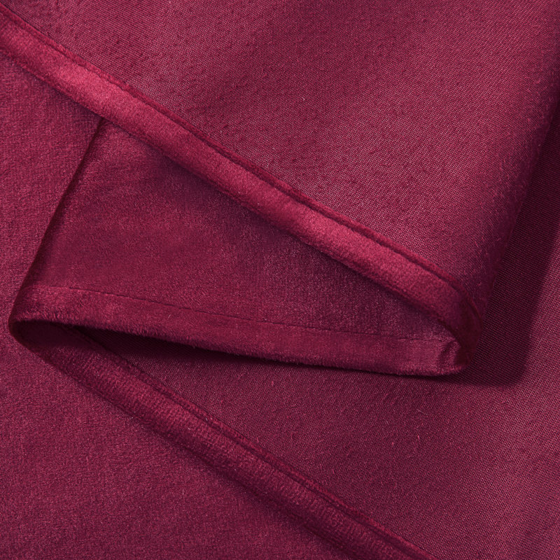 Deavion Velvet Solid Color Metal Grommets Room Darkening Curtain Panels, Burgundy, 42" W x 84" L