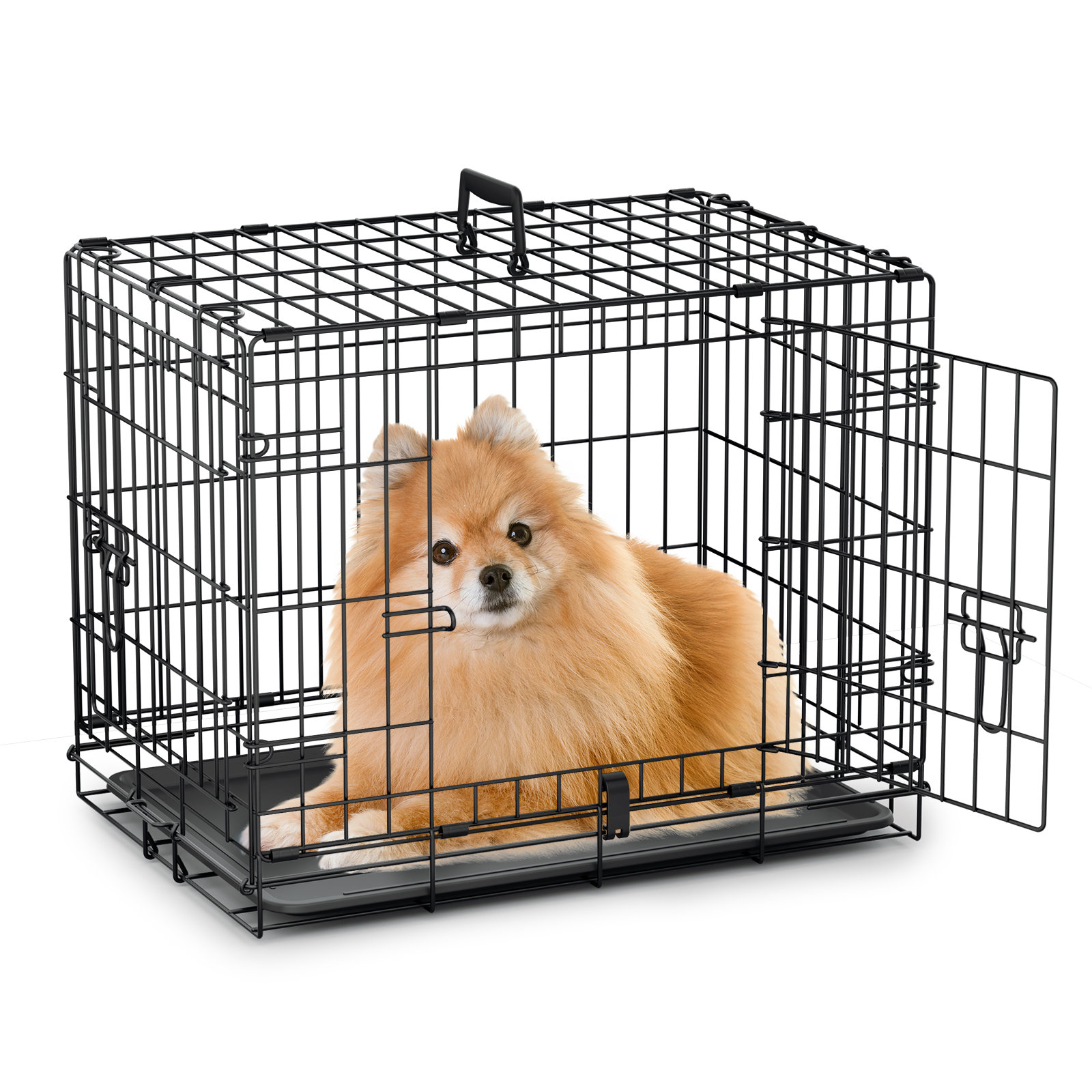 Tucker Murphy Pet™ Folding Pet Crate Dog Cage Double Door With Handle