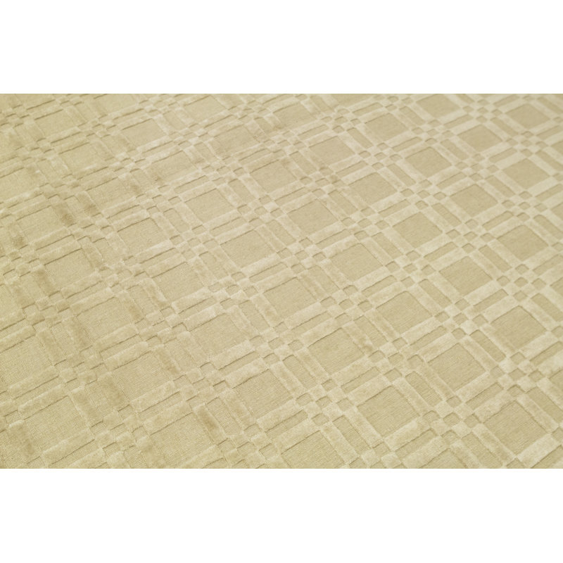 Cotton Geometric Area Rug in Beige