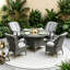 Ensemble repas pour 4 personnes avec table ronde et coussins inclus