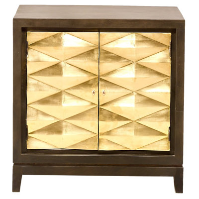 Armoire décorative carrée en laiton doré 36 pouces