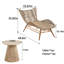 Chaise longue d'extérieur en osier avec table