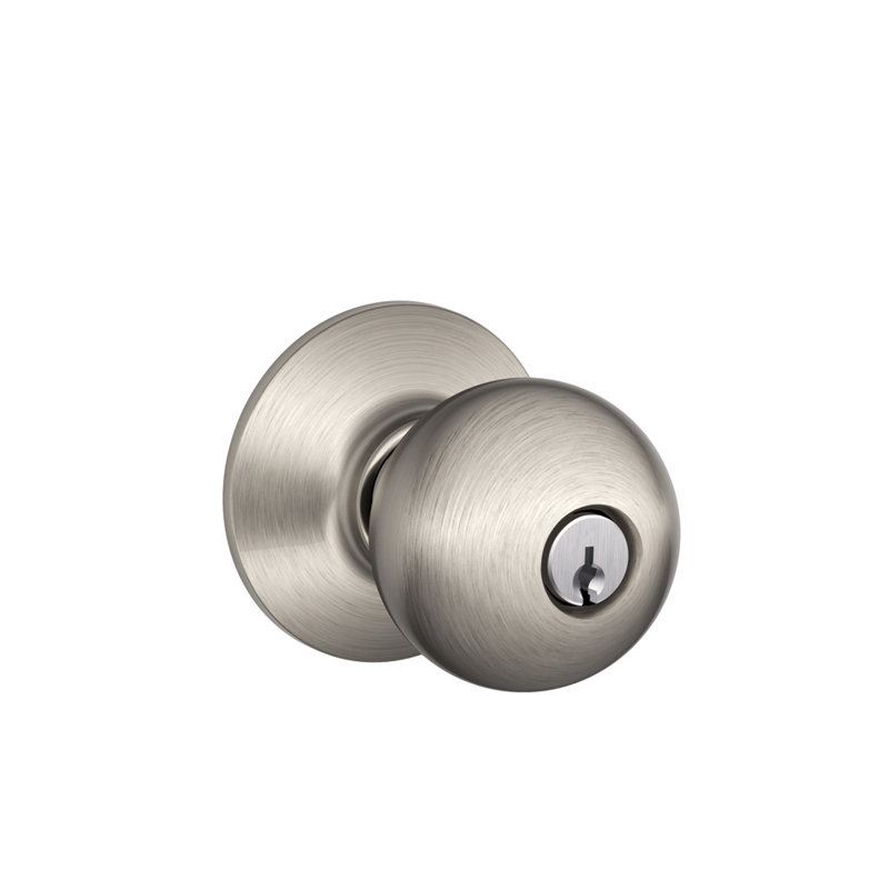 Orbit Keyed Door Knob, Satin Chrome, Yes