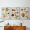 Mushroom Species IV - Toile tendue avec châssis sur mesure - 3 pièces