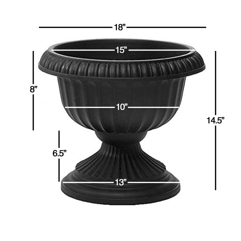 Antonie Urn Planter, White, 14.5" H x 18" W x 18" D