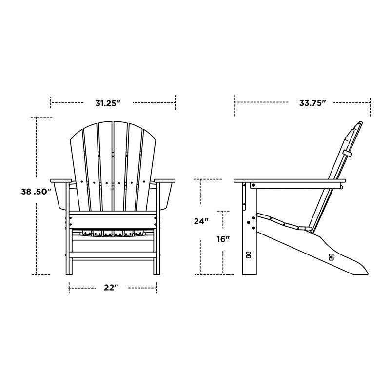 Chaise Adirondack d'extérieur POLYWOOD South Beach, Marine