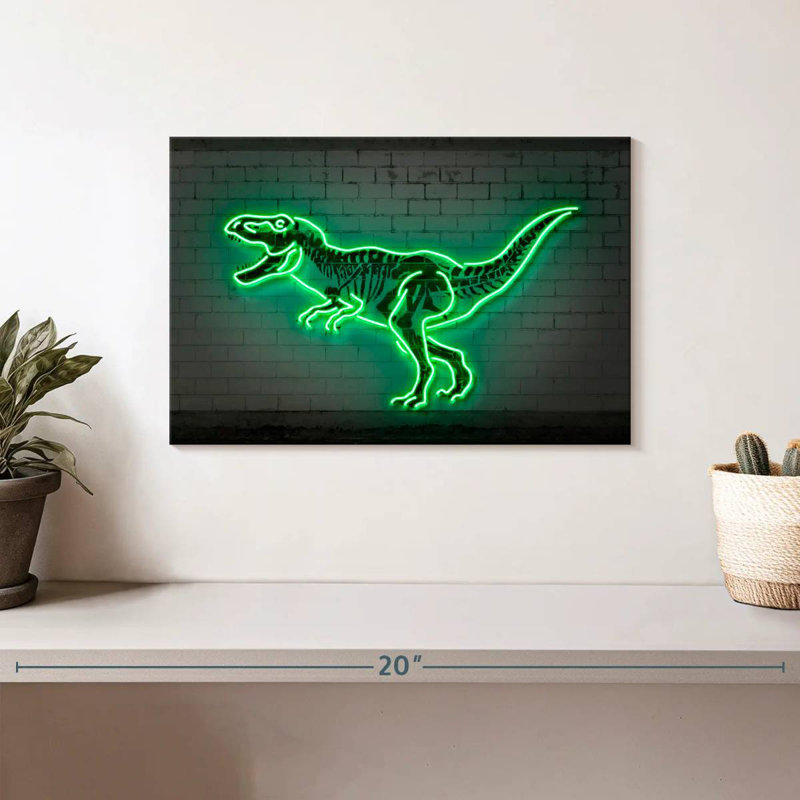 Neon T Rex, H 8 po x l 12 po