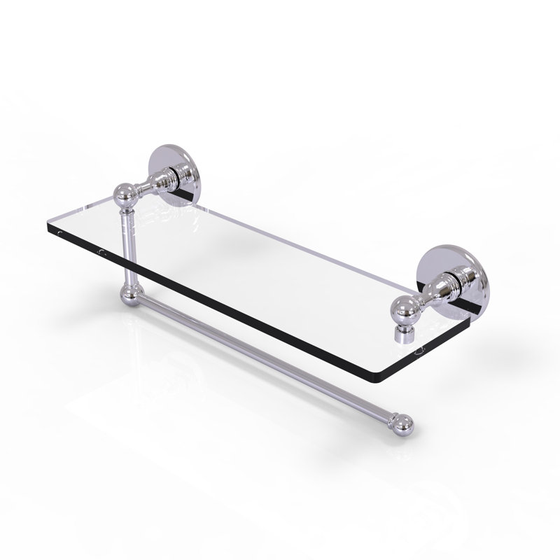 Dalston Bracket Shelf with Towel Bar, Polished Chrome