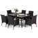 Alyah Rectangular 6 - Person 64" Long Dining Table with Cushions