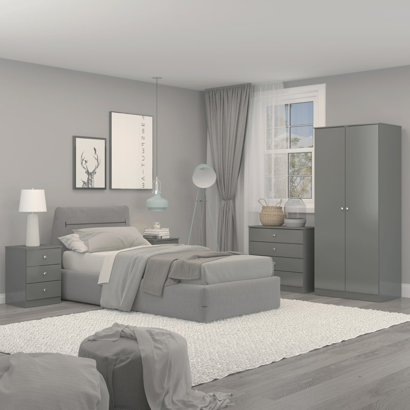 Sydnea 2 Door Wardrobe, Grey