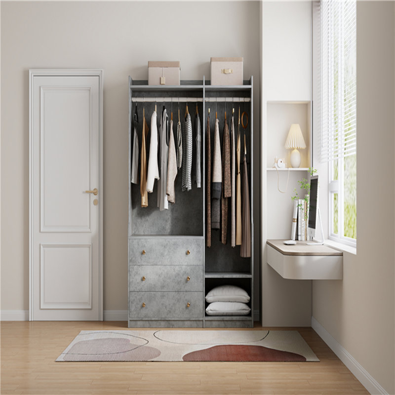 Rangement ouvert pour garde-robe en bois pour chambre à coucher